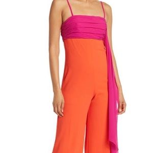 Trina Turk jumpsuit colorblock wide leg spaghetti straps NWT